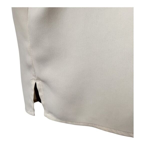 LOFT Small Off-White Henley Utility  Semi Sheer Blouse Button Front Long Sleeves - Picture 9 of 12